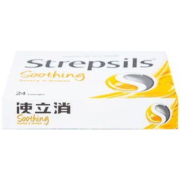 Viên ngậm Strepsils Soothing mật ong & chanh giảm đau họng (2 vỉ x 12 viên)