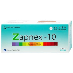 Thuốc Zapnex-10 DaviPharm điều trị tâm thần phân liệt (3 vỉ x 10 viên)