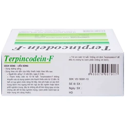 Thuốc Terpincodein-F giảm ho, long đờm (10 vỉ x 10 viên)
