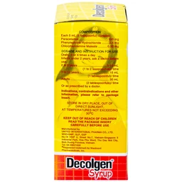 Siro Decolgen Untied điều trị các triệu chứng cảm thông thường, viêm mũi dị ứng (60ml)