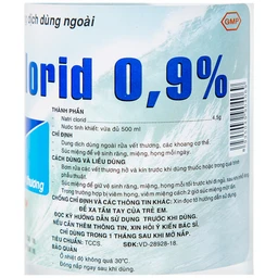 Dung dịch dùng ngoài Natri Clorid 0,9% Pharmedic vệ sinh răng, miệng, họng (500ml)