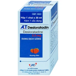 Dung dịch uống A.T Desloratadin An Thiên hương dâu giảm triệu chứng viêm mũi dị ứng, mày đay (30ml)