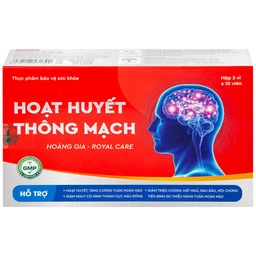 Viên uống giúp hoạt huyết, tăng cường tuần hoàn não Hoạt Huyết Thông Mạch Hoàng Gia Royal Care (3 vỉ x 10 viên)