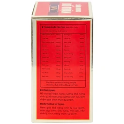 Viên uống hỗ trợ bổ thận, tăng cường sinh lực Sâm Nhung Bổ Thận NV (30 viên)