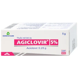 Thuốc mỡ bôi da Agiclovir 5% Agimexpharm điều trị nhiễm Herpes simplex, Herpes zoster, Herpes sinh dục (5g)