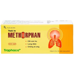 Thuốc ho Methorphan Traphaco cắt cơn ho, điều trị long đờm, chống dị ứng (2 vỉ x 10 viên)