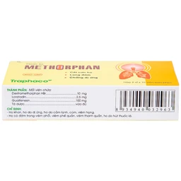 Thuốc ho Methorphan Traphaco cắt cơn ho, điều trị long đờm, chống dị ứng (2 vỉ x 10 viên)