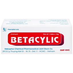 Thuốc mỡ bôi da Betacylic Mekophar điều trị bệnh vẩy nến, vảy da dầu (15g)