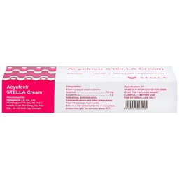 Kem bôi da Acyclovir Stella Cream (5g) điều trị nhiễm virus Herpes simplex