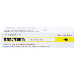 Thuốc mỡ tra mắt Tetracyclin 1% Medipharco điều trị đau mắt hột (5g)