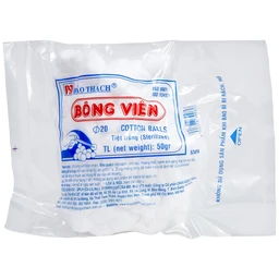 Bông viên Bảo Thạch 50g làm sạch vết thương, thấm máu và dịch tiết