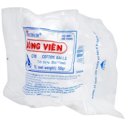 Bông viên Bảo Thạch 50g làm sạch vết thương, thấm máu và dịch tiết
