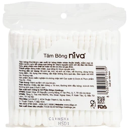 Tăm bông Niva AZ2 túi zipper 1 đầu tròn 1 đầu xoắn hỗ trợ vệ sinh tai, mũi, vết thương (100 que)