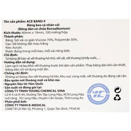 Băng cá nhân vải Plaid Ace Band-F 60x19mm (100 miếng) Young Chemical