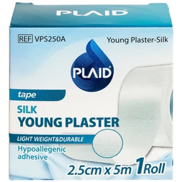Băng cuộn lụa Plaid Young Plaster-Silk 2.5cmx5m giúp cố định băng gạc và dụng cụ y tế Young Chemical