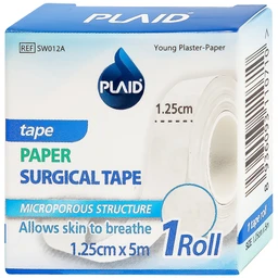 Băng cuộn giấy Plaid Young Plaster-Paper 1.25cmx5m giúp cố định băng gạc và dụng cụ y tế Young Chemical