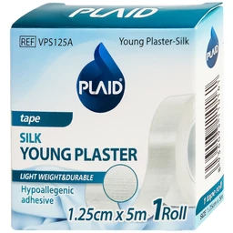Băng cuộn lụa Plaid Young Plaster-Silk 1.25cmx5m giúp cố định băng gạc và dụng cụ y tế Young Chemical