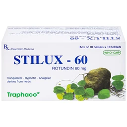 Thuốc Stilux-60 Traphaco dùng lo âu, căng thẳng, mất ngủ (10 vỉ x 10 viên) 