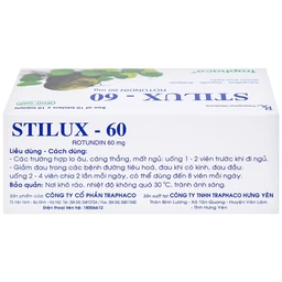 Thuốc Stilux-60 Traphaco dùng lo âu, căng thẳng, mất ngủ (10 vỉ x 10 viên) 
