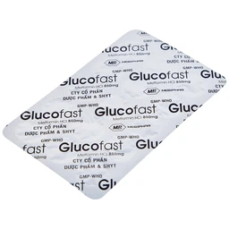 Thuốc Glucofast 850 Mebiphar điều trị tiểu đường típ 2 (4 vỉ x 15 viên)