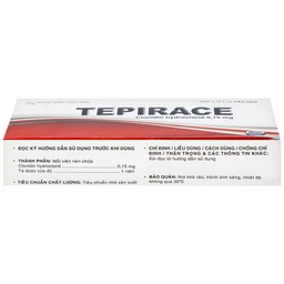 Thuốc Tepirace Davipharm điều trị tăng huyết áp (3 vỉ x 10 viên)