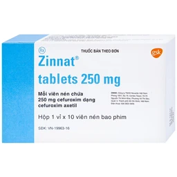 Thuốc Zinnat 250mg GSK điều trị nhiễm khuẩn (1 vỉ x 10 viên)