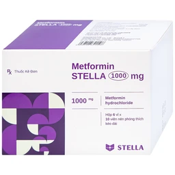 Thuốc Metformin Stella 1000mg điều trị đái tháo đường típ 2 (6 vỉ x 10 viên)