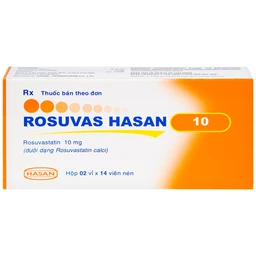 Thuốc Rosuvas Hasan 10 điều trị tăng cholesterol máu (2 vỉ x 14 viên)