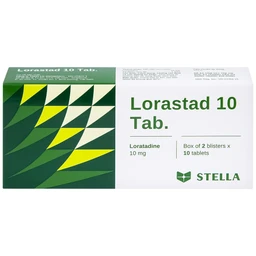 Viên nén Lorastad 10 Tab Stella giảm viêm mũi và mày đay mạn tính (2 vỉ x 10 viên)