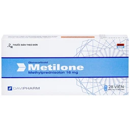 Thuốc Metilone 16mg DaViPharm kháng viêm, rối loạn nội tiết, viêm khớp (2 vỉ x 14 viên)