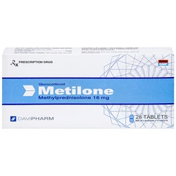 Thuốc Metilone 16mg DaViPharm kháng viêm, rối loạn nội tiết, viêm khớp (2 vỉ x 14 viên)