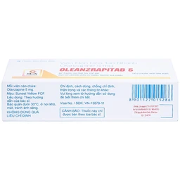 Viên nén Oleanzrapitab 5 Sun Pharma điều trị bệnh tâm thần phân liệt (5 vỉ x 10 viên)