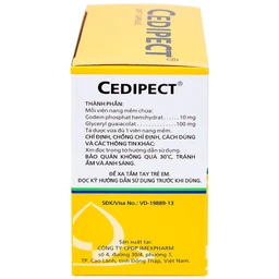 Thuốc Cedipect Imexpharm điều trị ho, long đờm (10 vỉ x 10 viên)