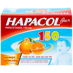 Bột Hapacol 150 DHG giảm đau, hạ sốt (24 gói)
