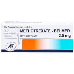 Thuốc Methotrexate Belmed 2.5mg điều trị bệnh vẩy nến, viêm khớp vảy nến, viêm khớp dạng thấp (20 viên)