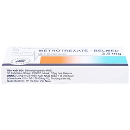 Thuốc Methotrexate Belmed 2.5mg điều trị bệnh vẩy nến, viêm khớp vảy nến, viêm khớp dạng thấp (20 viên)