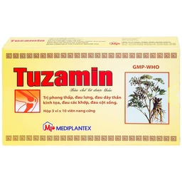 Thuốc Tuzamin Mediplantex hỗ trợ điều trị phong thấp, đau lưng (3 vỉ x 10 viên) 