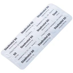 Thuốc Stadnolol 50 Stella điều trị tăng huyết áp, đau thắt ngực mạn tính ổn định (10 vỉ x 10 viên) 