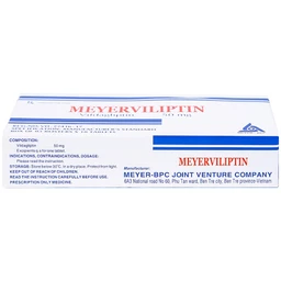 Viên nén Meyerviliptin 50mg Meyer-BPC hỗ trợ chế độ ăn kiêng, kiếm soát đường huyết (3 vỉ x 10 viên)