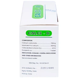 Thuốc Calci - D Mekophar bổ sung calci (10 vỉ x 10 viên)