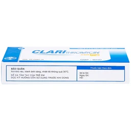 Thuốc Clarithromycin 500mg Quapharco điều trị nhiễm khuẩn đường hô hấp (2 vỉ x 5 viên)