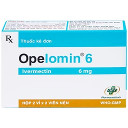 Viên nén Opelomin 6 OPV điều trị giun chỉ, giun lươn (2 vỉ x 2 viên)