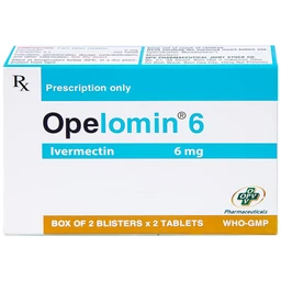 Viên nén Opelomin 6 OPV điều trị giun chỉ, giun lươn (2 vỉ x 2 viên)