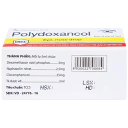 Thuốc nhỏ mắt, mũi Polydoxancol Hataphar điều trị viêm nhiễm mắt và mũi (5ml)