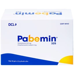 Cốm Pabemin 325 Pharimexco điều trị sốt từ nhẹ đến vừa, cảm lạnh, ho, sổ mũi (30 gói)