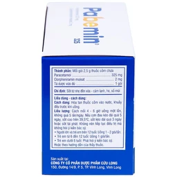 Cốm Pabemin 325 Pharimexco điều trị sốt từ nhẹ đến vừa, cảm lạnh, ho, sổ mũi (30 gói)