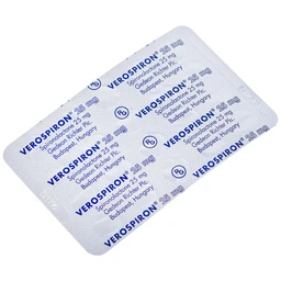 Thuốc Verospiron 25mg Gedeon điều trị phù, tăng huyết áp, cường aldosterone tiên phát và giảm kali huyết (1 vỉ x 20 viên)