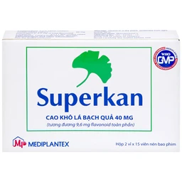 Thuốc Superkan Mediplantex điều trị mất trí nhớ ngắn hạn (2 vỉ x 15 viên)