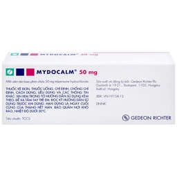 Viên nén Mydocalm 50mg Gedeon điều trị triệu chứng co cứng cơ sau đột quỵ (3 vỉ x 10 viên)