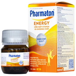 Viên uống Pharmaton Energy hỗn hợp vitamin và khoáng chất giúp tỉnh táo, hỗ trợ giảm mệt mỏi (30 viên)